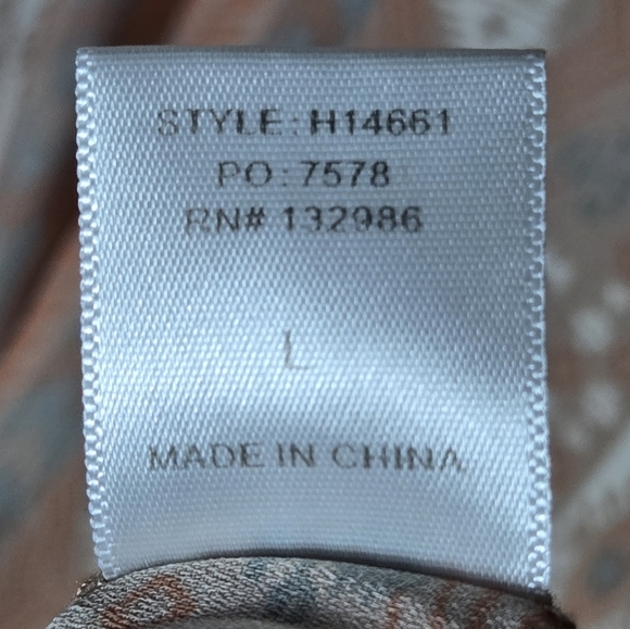 Women's Boho Western Empire Waist Wide Sleeve Tunic, Size Large - Picture 4 of 4